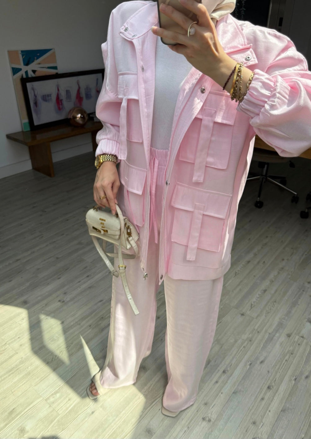 Metallic satin co-ord set