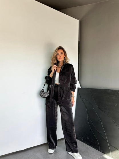 Metallic satin co-ord set