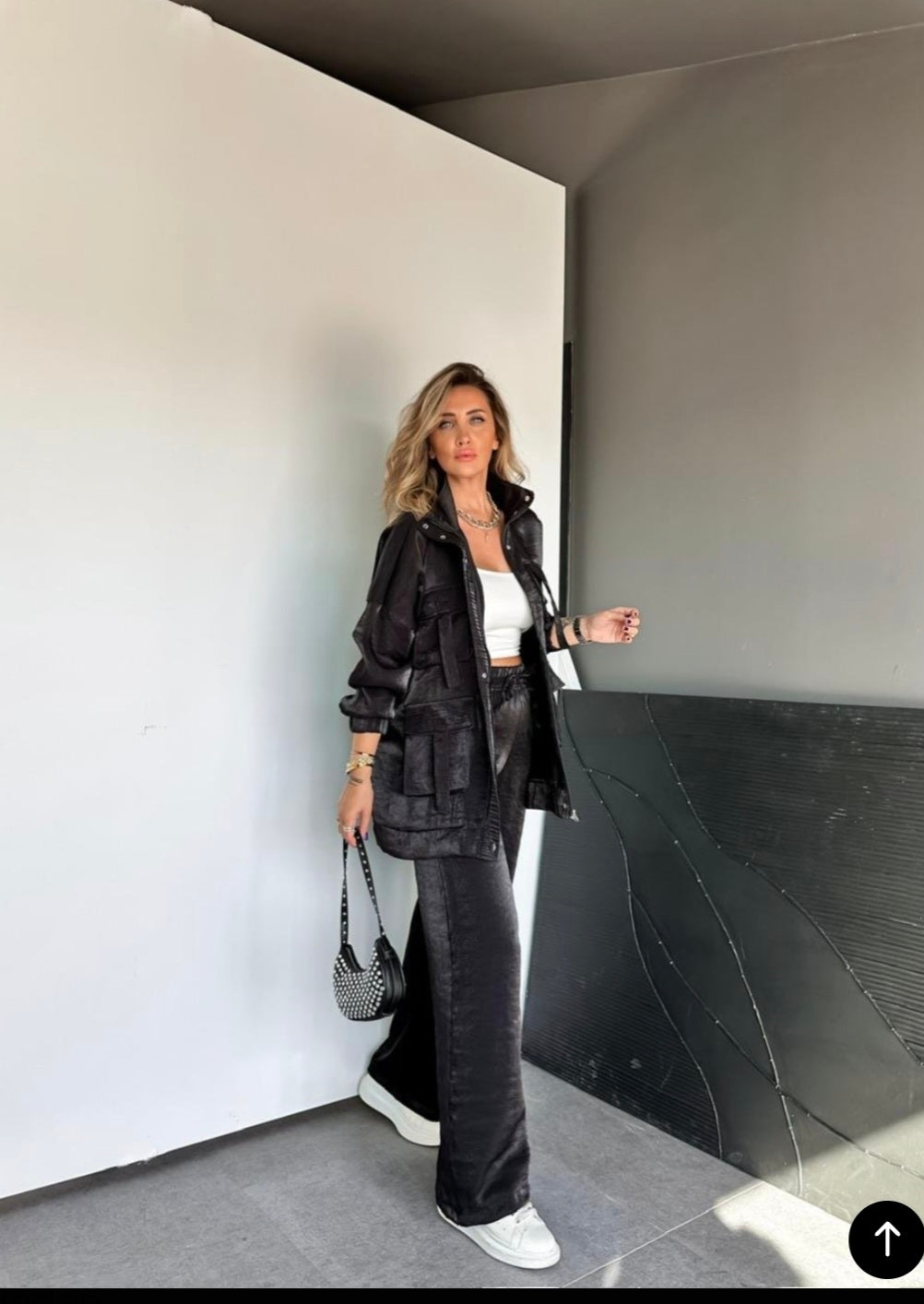 Metallic satin co-ord set