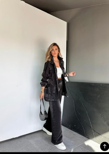 Metallic satin co-ord set