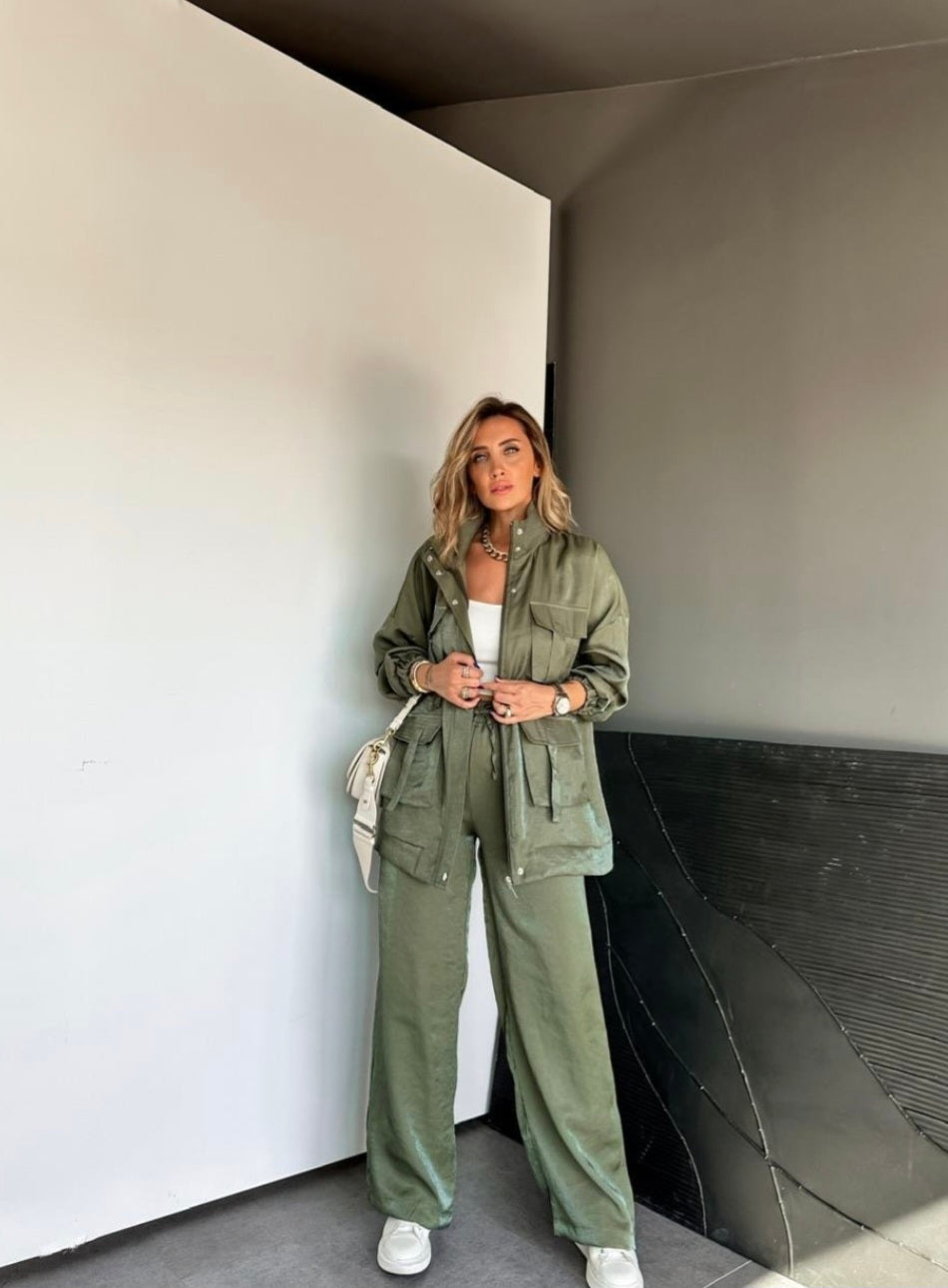 Metallic satin co-ord set