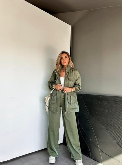 Metallic satin co-ord set