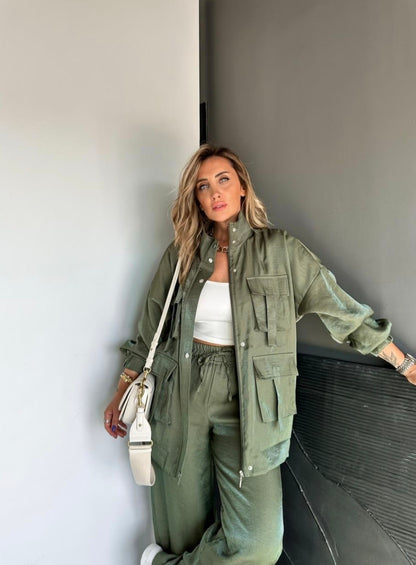 Metallic satin co-ord set