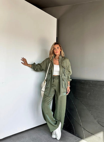 Metallic satin co-ord set