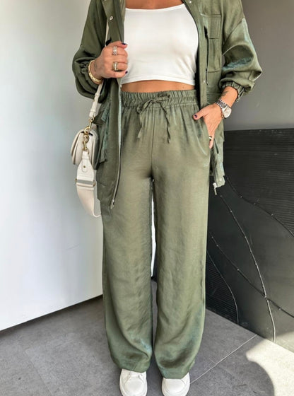 Metallic satin co-ord set