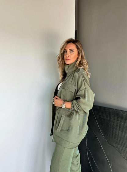 Metallic satin co-ord set