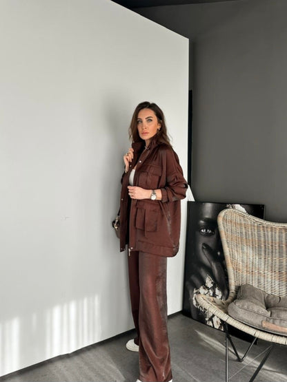 Metallic satin co-ord set