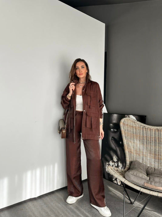 Metallic satin co-ord set