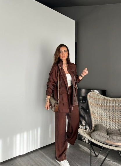 Metallic satin co-ord set