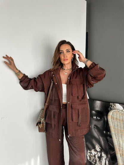 Metallic satin co-ord set