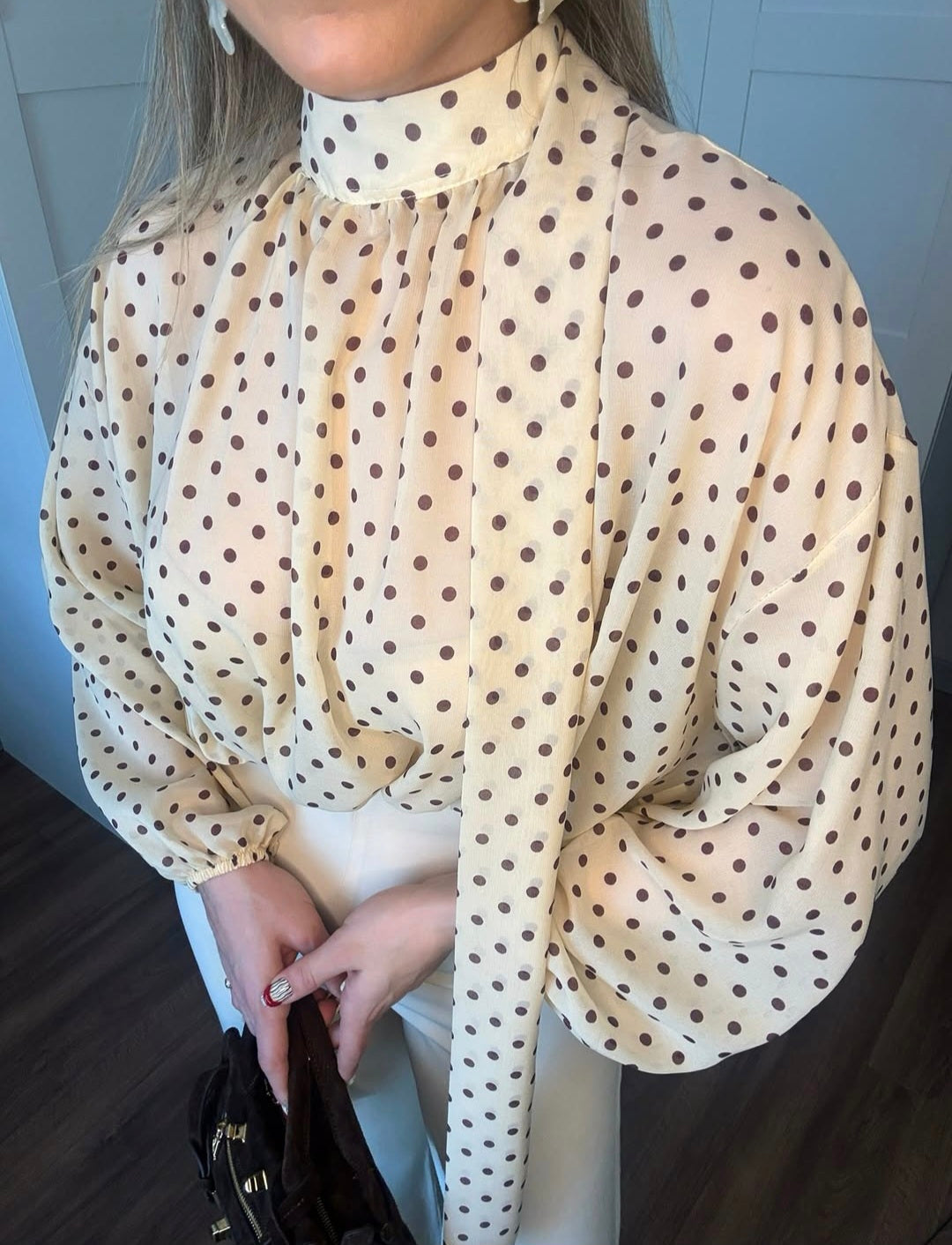 CHIFFON POLKA DOT BLOUSE