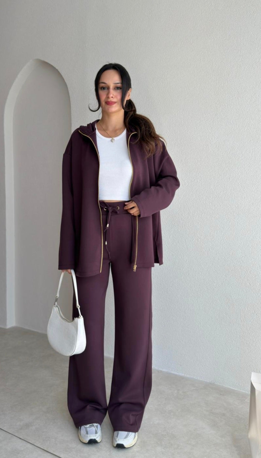 Network Oysho fabric tracksuit - deep plum