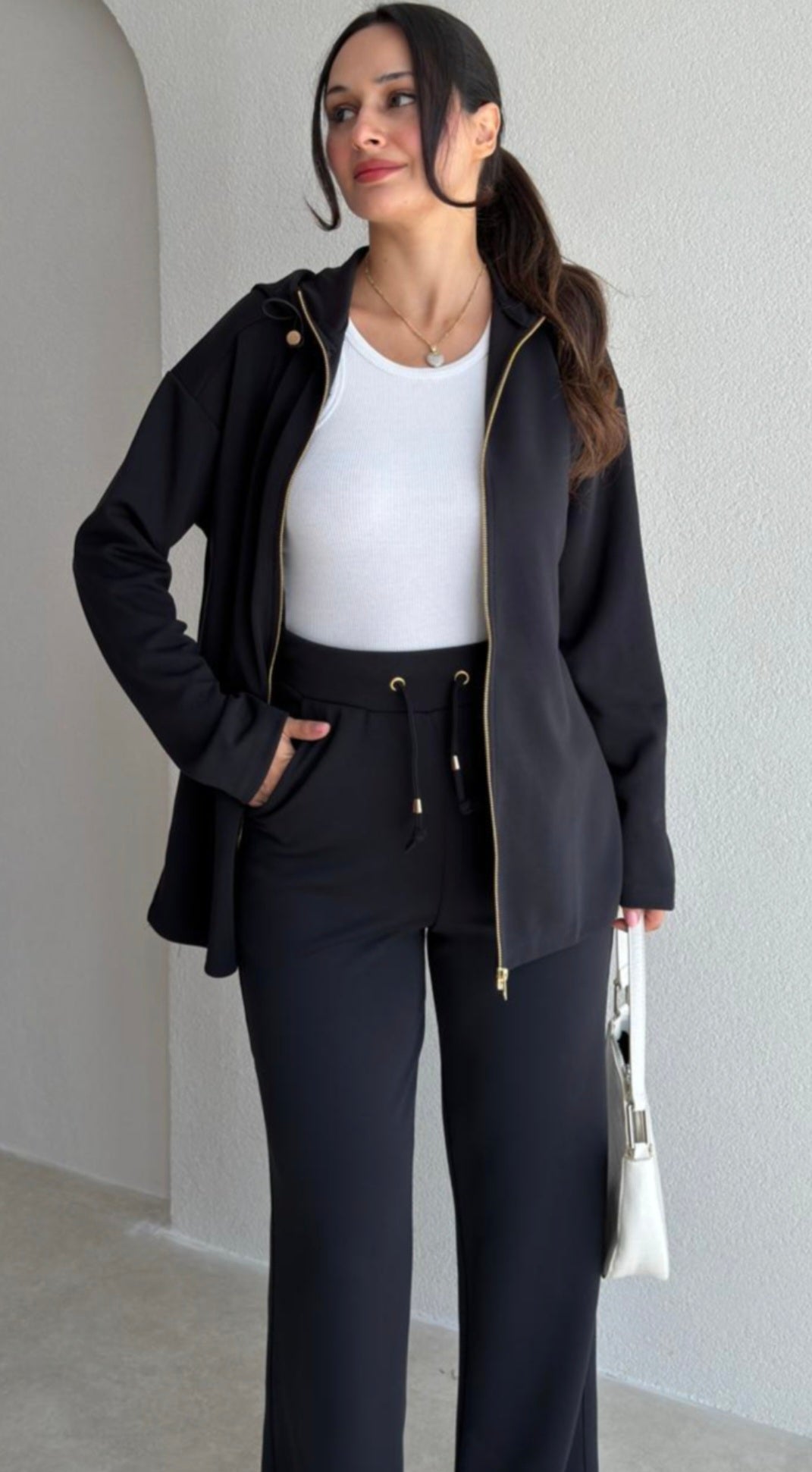 Network Oysho fabric tracksuit - navy blue