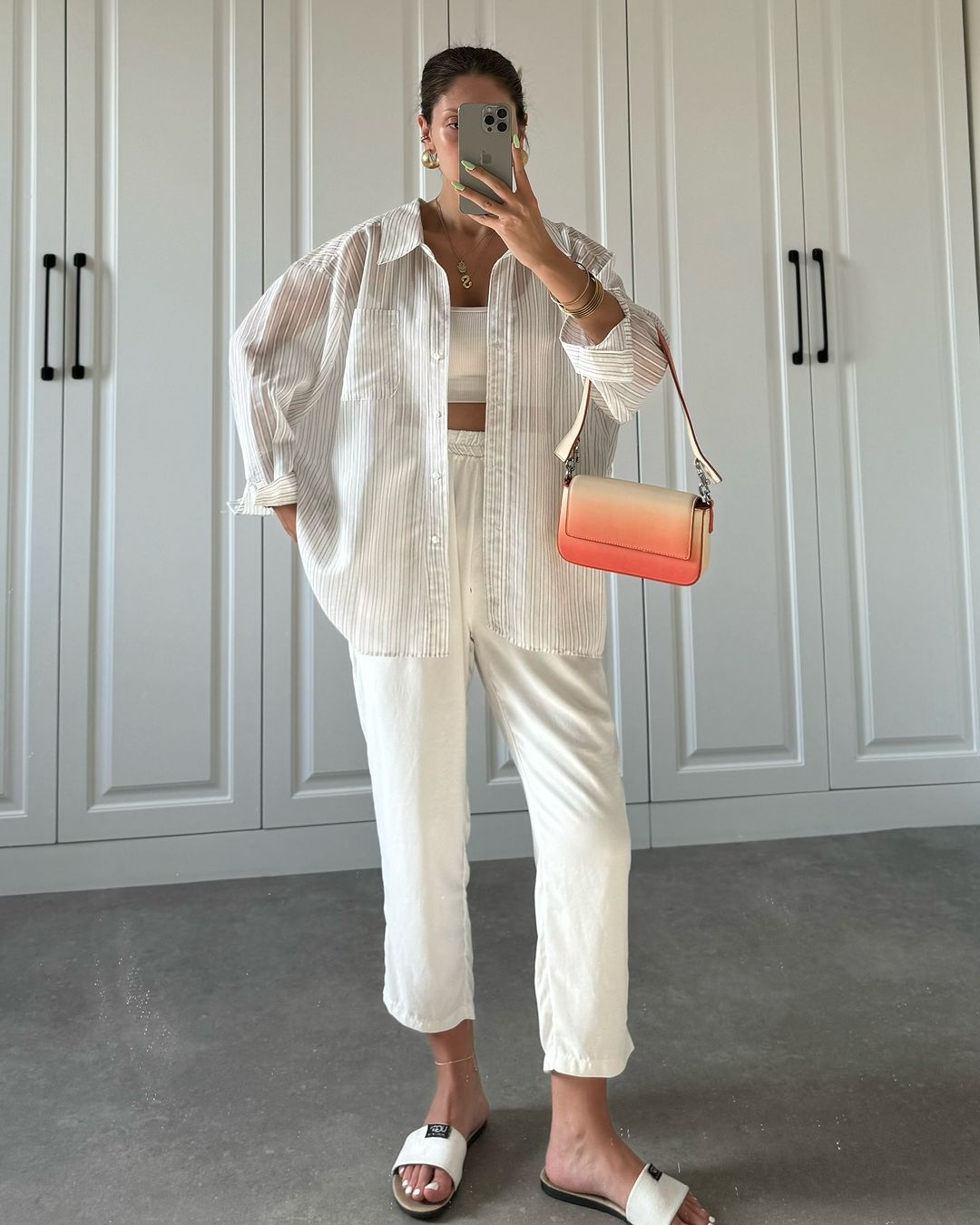 Striped chiffon shirt