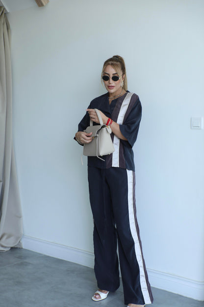 Vollida black Adjustable Drawstring Colorblock Set