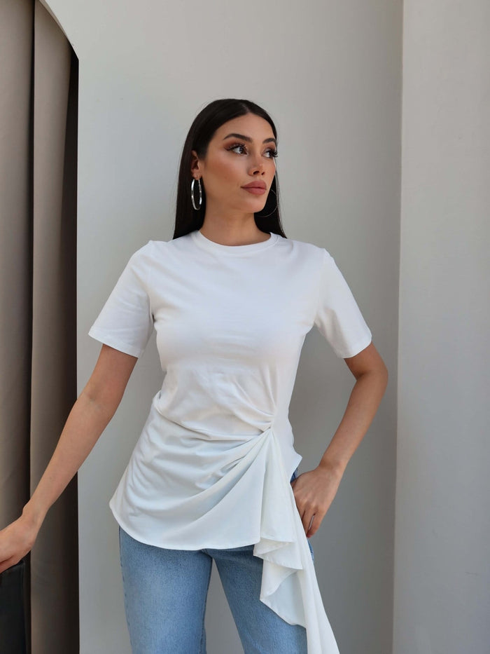 Asymmetrical Draped T-shirt