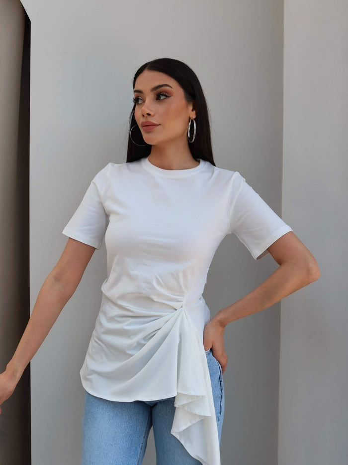 Asymmetrical Draped T-shirt