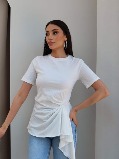 Asymmetrical Draped T-shirt