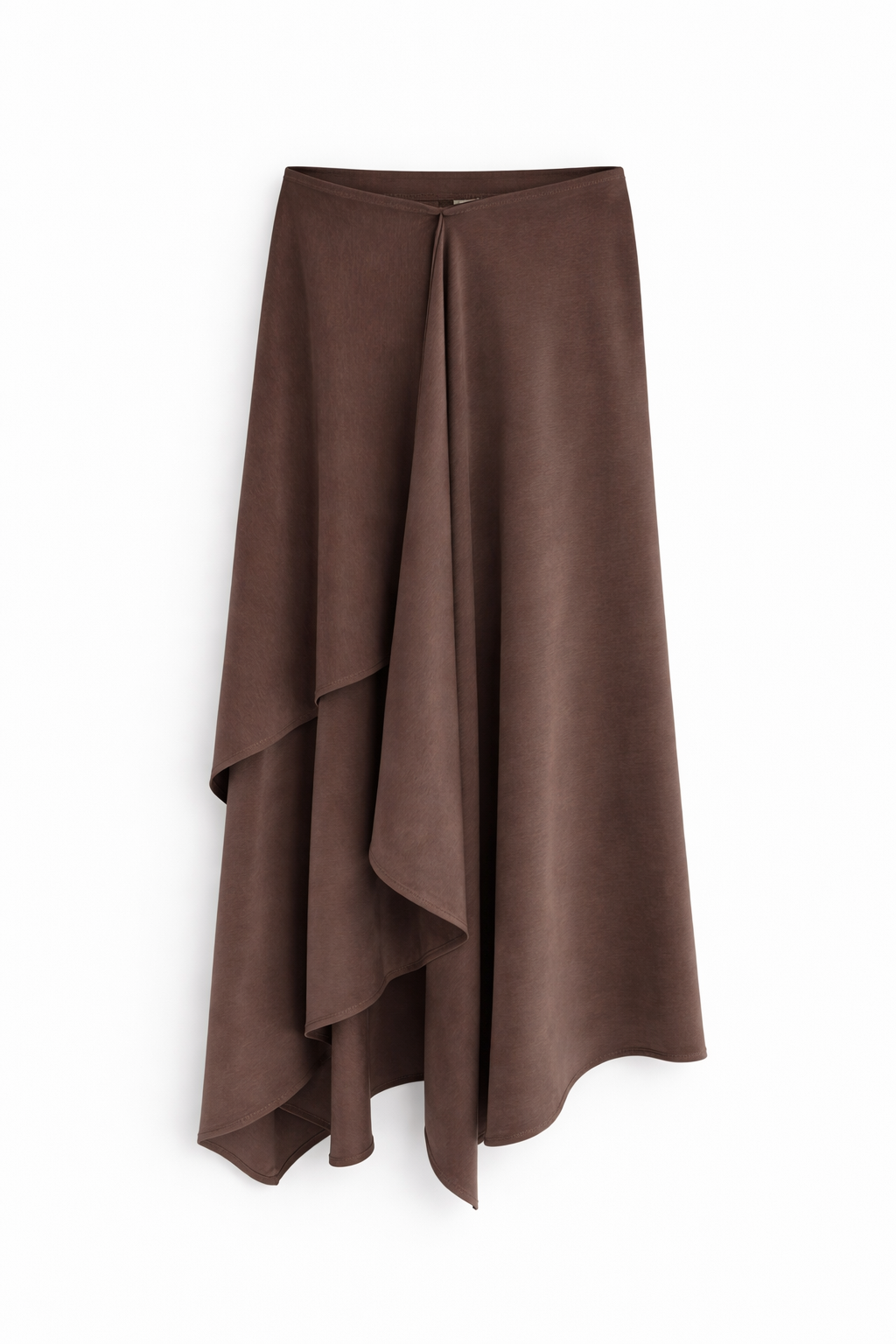 Zara model Loose-fitting top with crew neck  ,Flowing mid-waist midi skirt with an asymmetric hem.