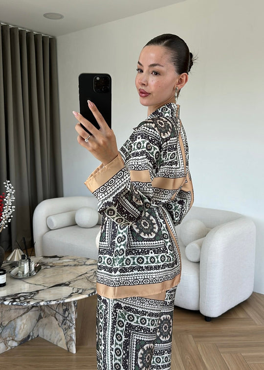 Printed satin co-ord set