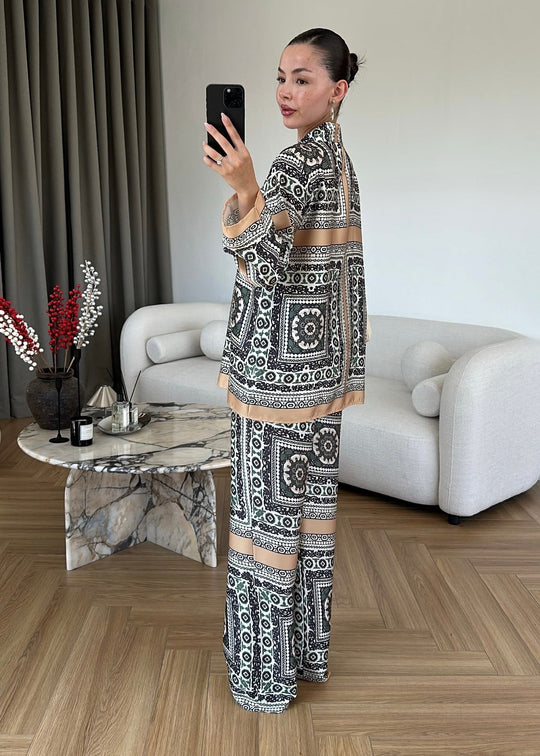Printed satin co-ord set