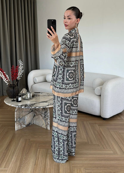 Printed satin co-ord set