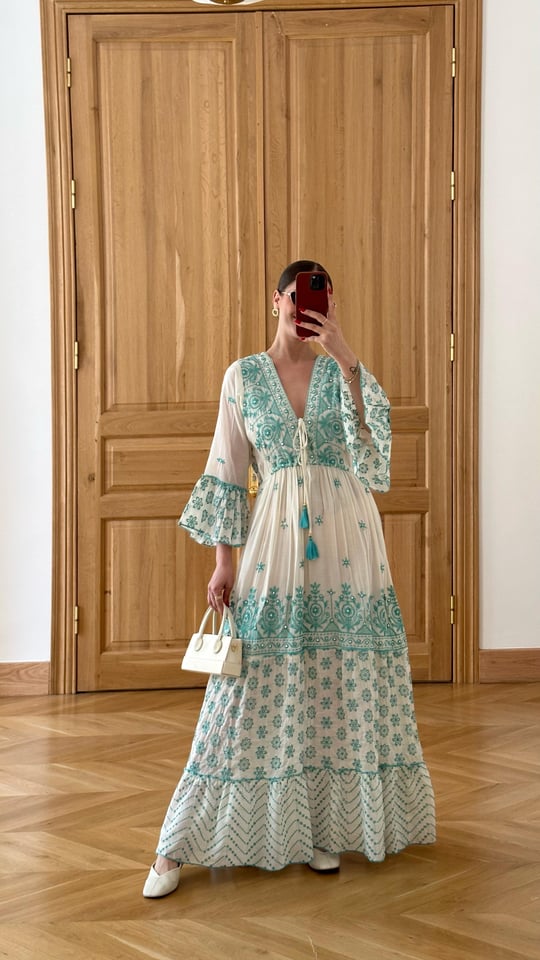 Boheme dress with embroidery details