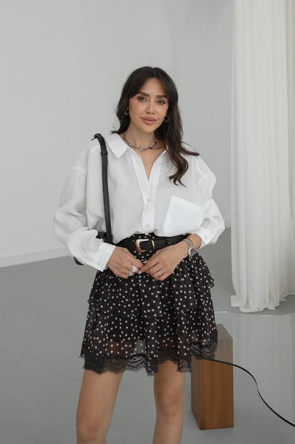 Modal fabric oversized shirt-white