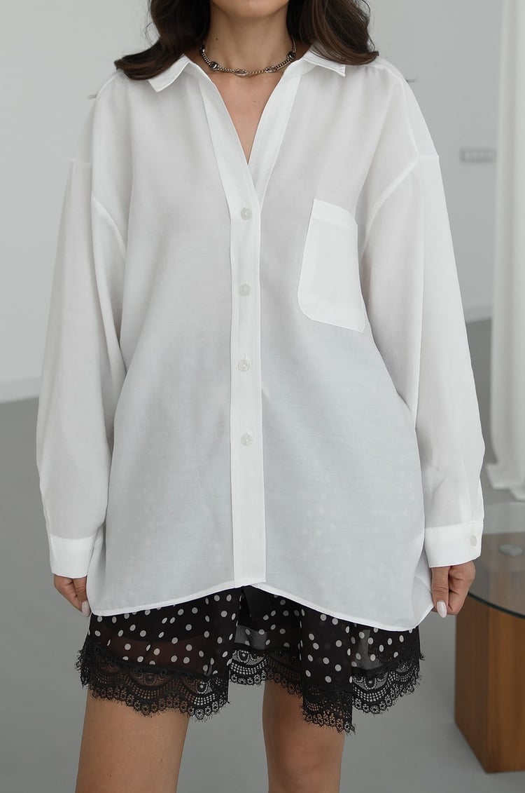 Modal fabric oversized shirt-white