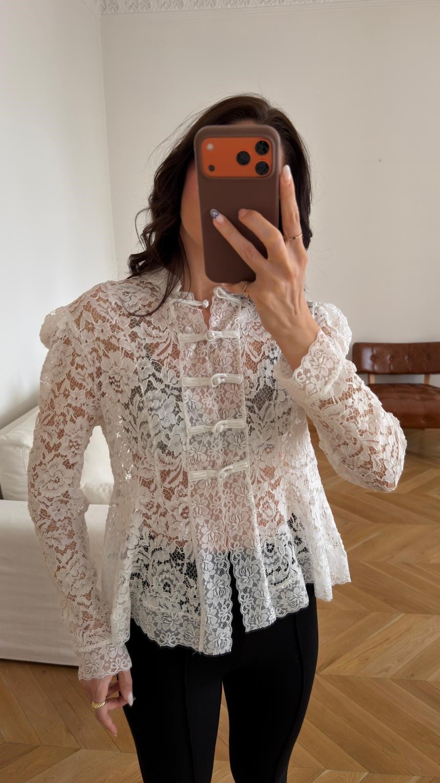 Zra model lace shirt