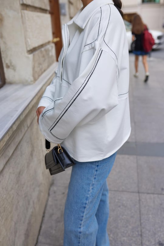 Premium quality cotton shirt blouse with stitch details