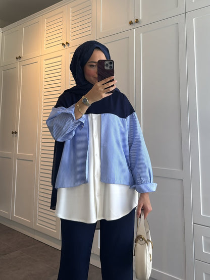 Modal cotton tracksuit with shirt details