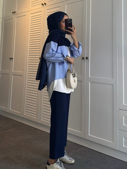 Modal cotton tracksuit with shirt details