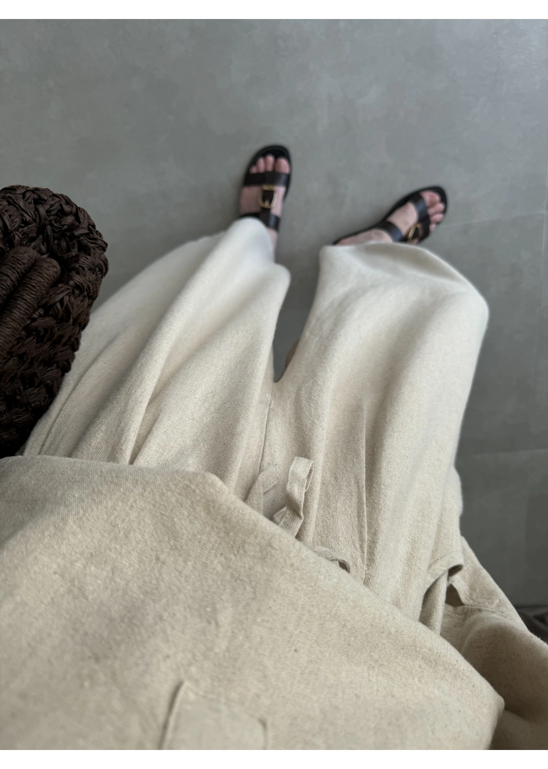 Oysho model linen co-ord set