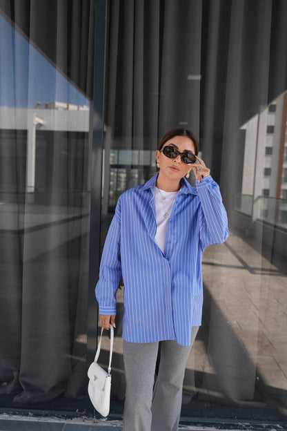 Massimo dutti striped poplin shirt