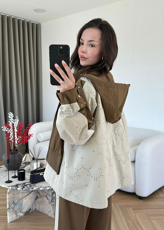 Embroidered Detail Design Set - camel
