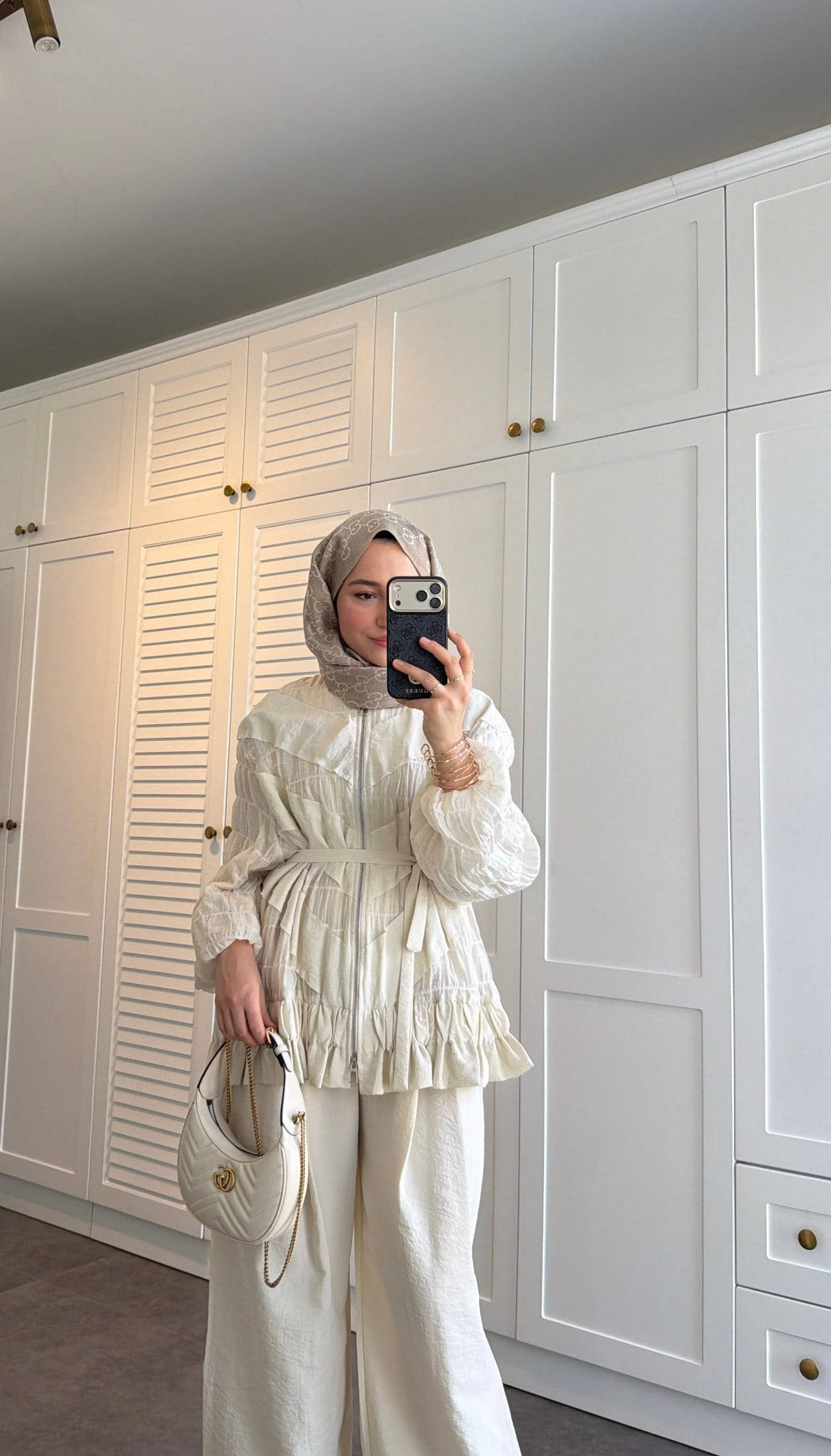 belted zipper crinkle jacket ,waistband wide leg trouser co-ord set
