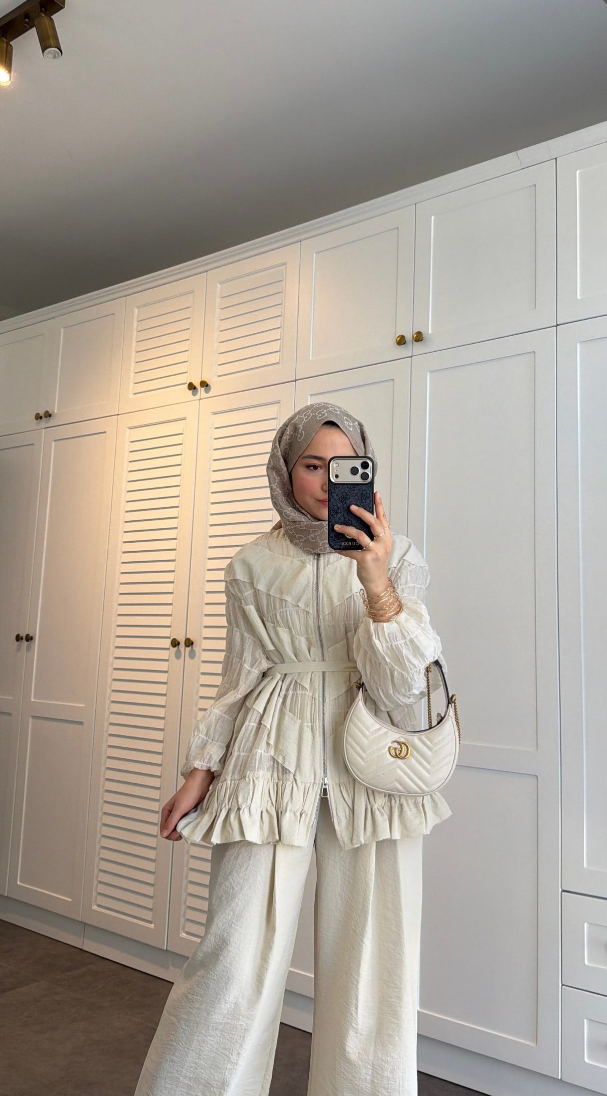belted zipper crinkle jacket ,waistband wide leg trouser co-ord set