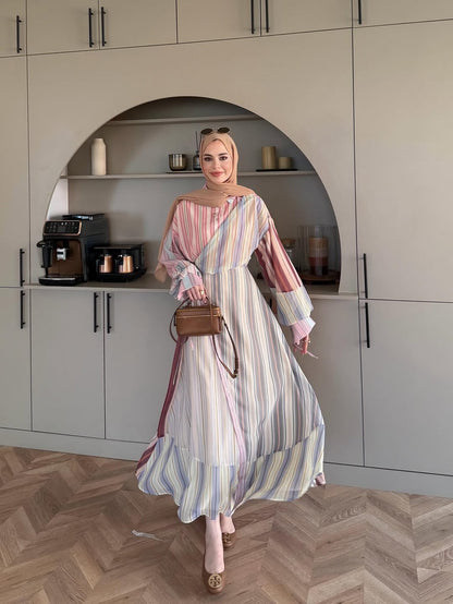 Pastel Harmony Striped Dress
