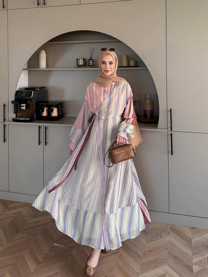 Pastel Harmony Striped Dress