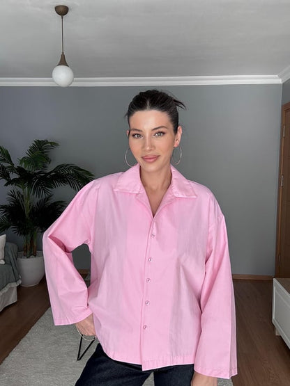 Wide sleeve oversized shirt