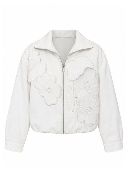 Floral Embossed Bomber Jacket