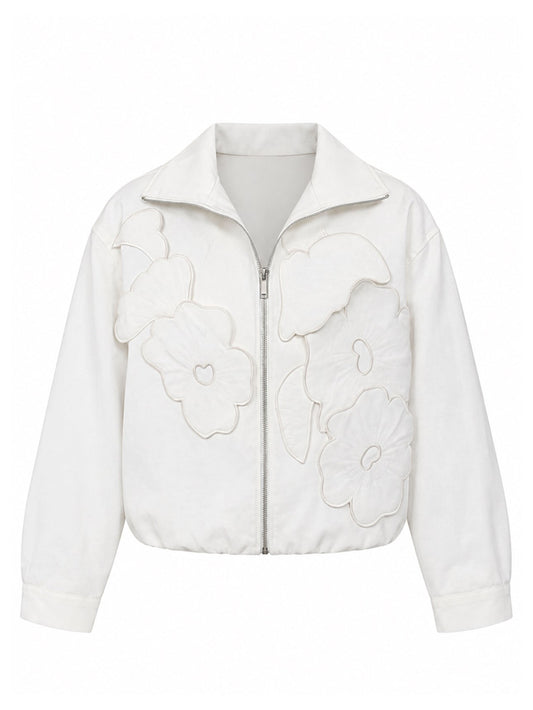 Floral Embossed Bomber Jacket