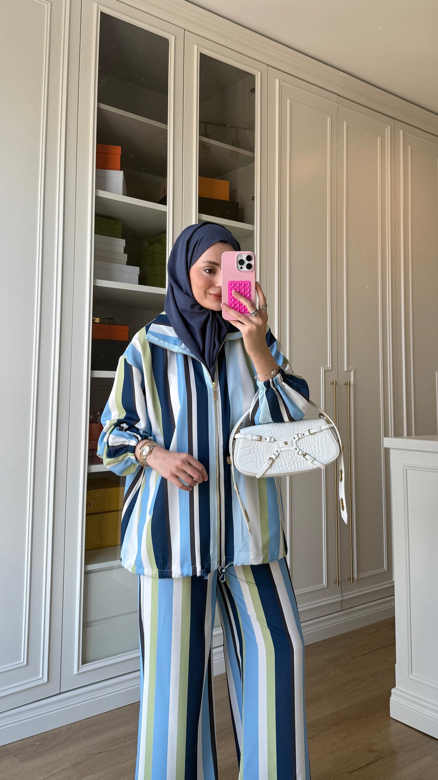 Striped satin co-ord set