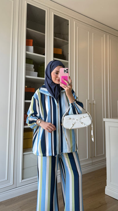 Striped satin co-ord set