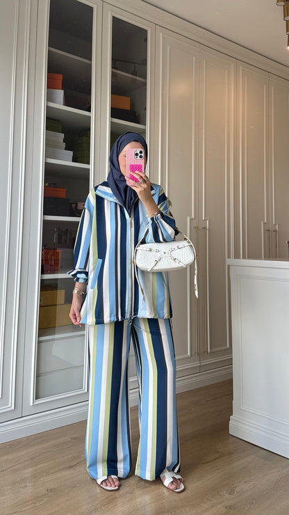 Striped satin co-ord set