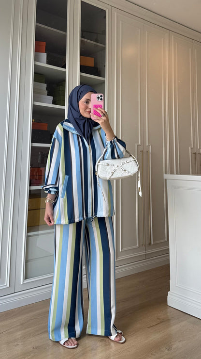 Striped satin co-ord set