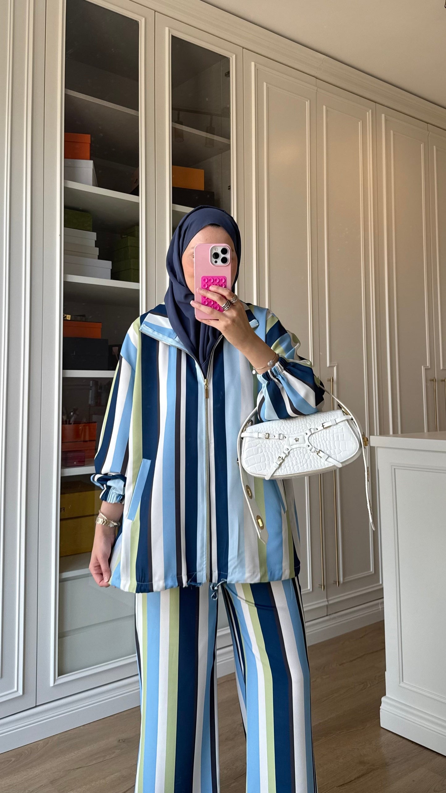 Striped satin co-ord set