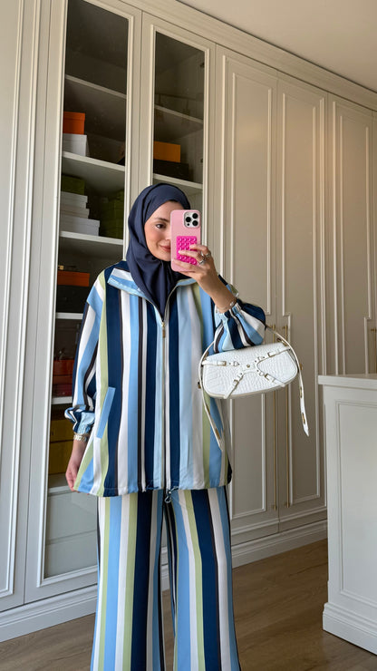 Striped satin co-ord set