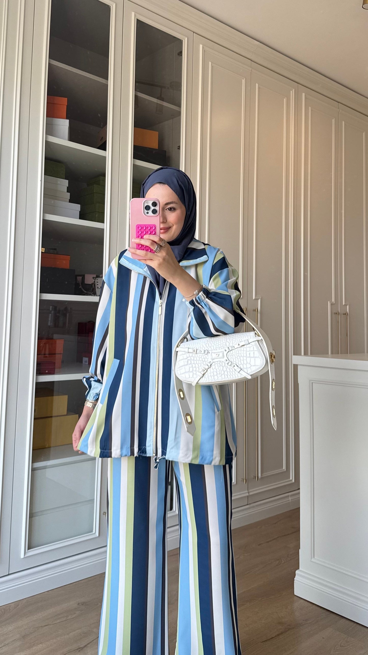 Striped satin co-ord set